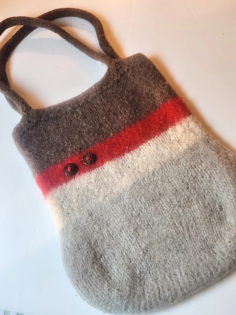 Color Block Mini Bag in Gray & Red